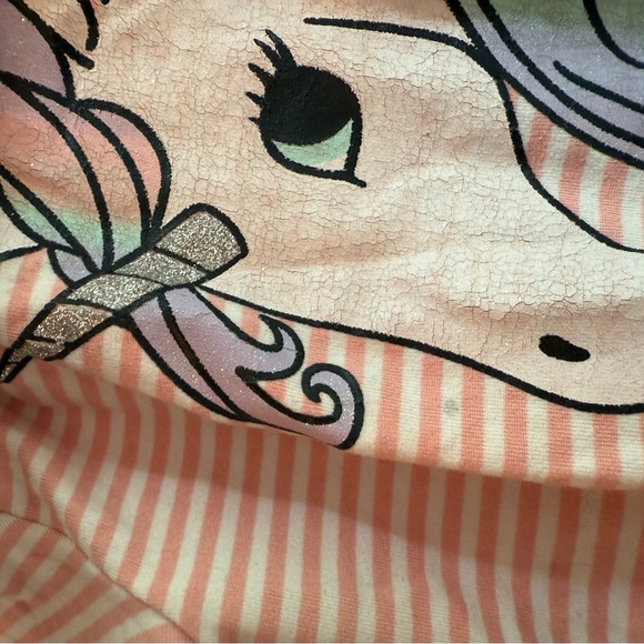 🦄Unicorn Striped Pink and Multicolor Tulle Dress - Picture 4 of 5